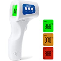Berrcom termómetro de frente infrarrojo sin contacto- pantalla digital retroiluminada de tres colores Temperatura de…
